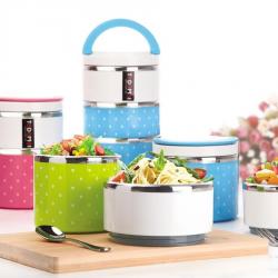 樂(lè)彩保溫三層飯盒