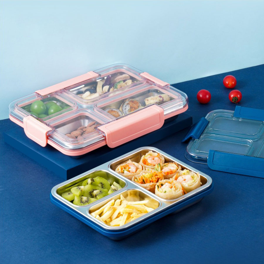 巧食分格密封不銹鋼三